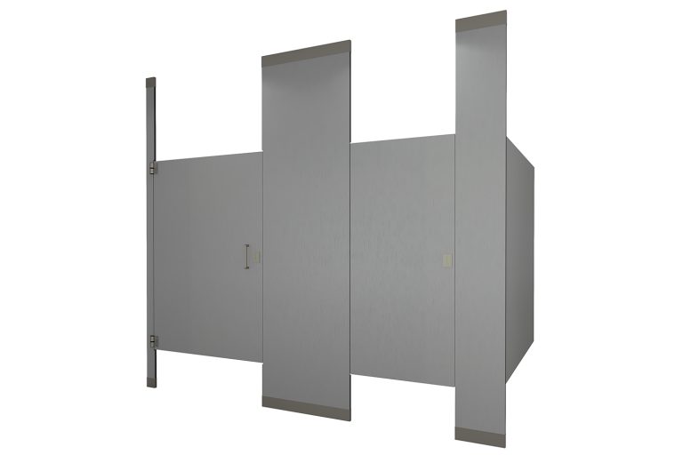Phenolic Floor to Ceiling Mounted Brushed Aluminum Toilet Partition