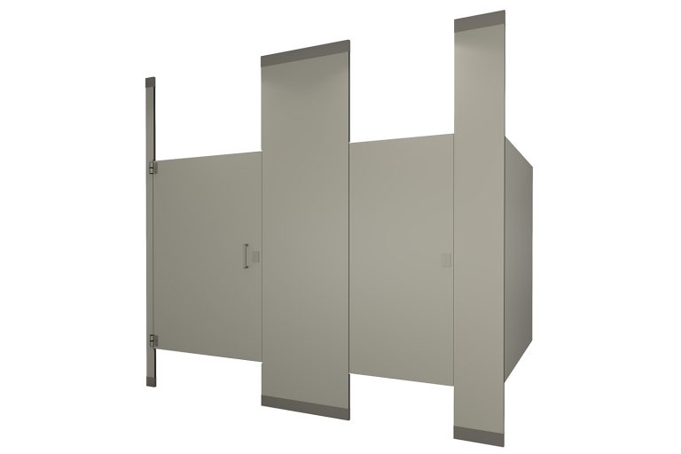 Phenolic Floor to Ceiling Mounted Dove Grey Toilet Partition