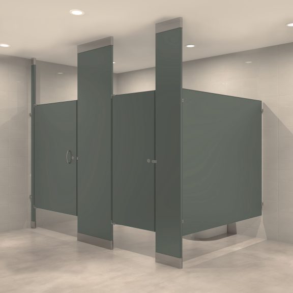Floor to Ceiling Powder Coated Toilet Partitions - 545 Charcoal