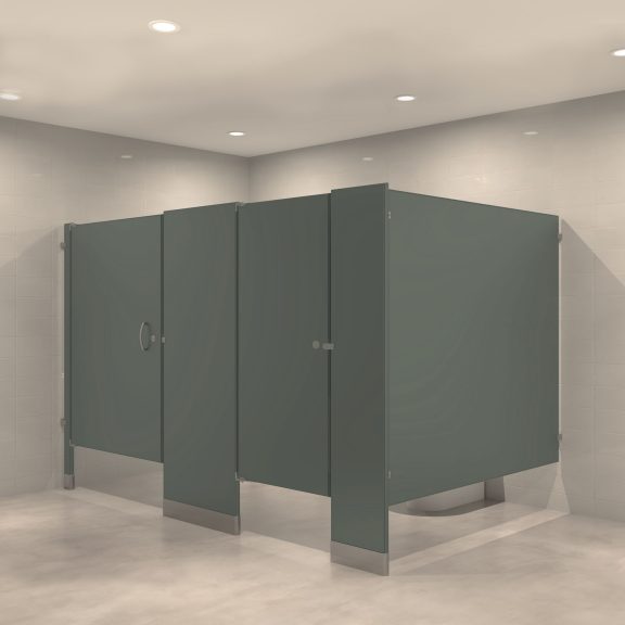 Floor Mounted Powder Coated Toilet Partitions - 545 Charcoal