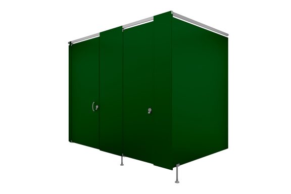 Powder Coated Pedestal Mounted Toilet Partitions in Green