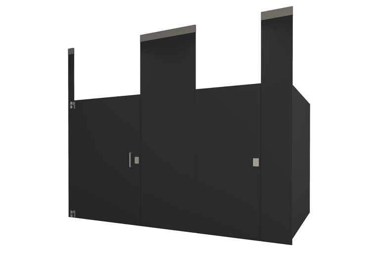 Phenolic Ceiling Hung Black Toilet Partition