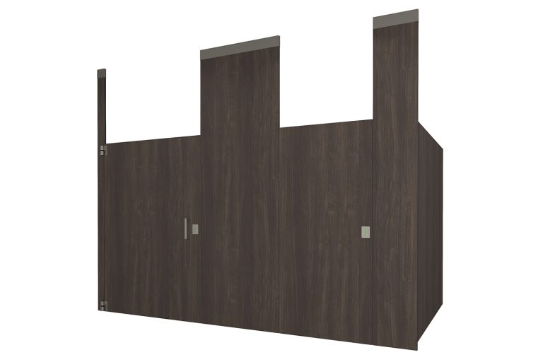 Phenolic Ceiling Hung Florence Walnut Toilet Partition