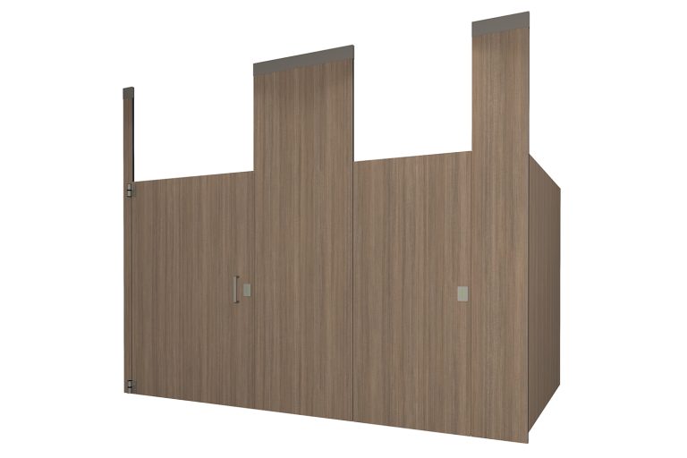 Phenolic Ceiling Hung Portico Teak Toilet Partition