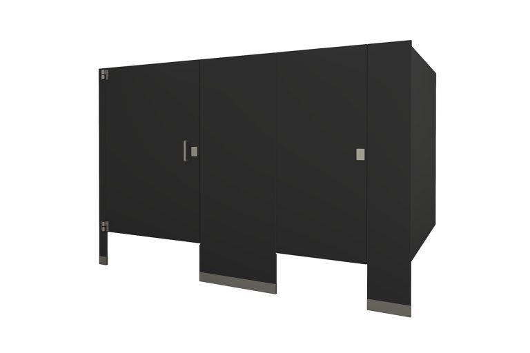 Phenolic Floor Mounted Black Toilet Partition