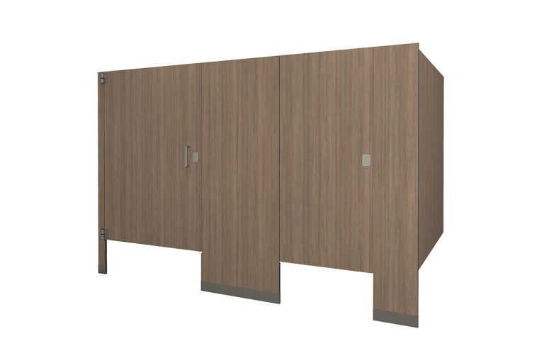 Phenolic Floor Mounted Portico Teak Toilet Partition