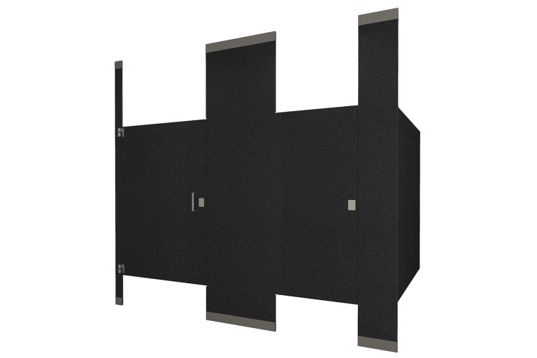 Phenolic Floor to Ceiling Mounted Graphite Nebula Toilet Partition