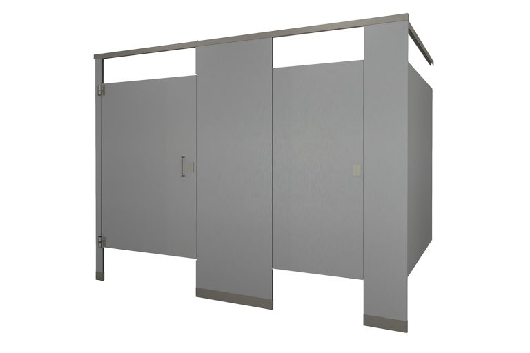 Phenolic Headrail Braced Brushed Aluminum Toilet Partition