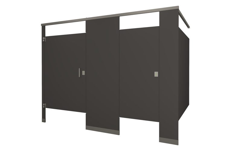 Phenolic Headrail Braced Dark Grey Toilet Partition