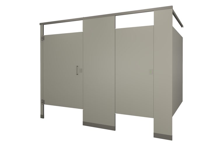 Phenolic Headrail Braced Dove Grey Toilet Partition