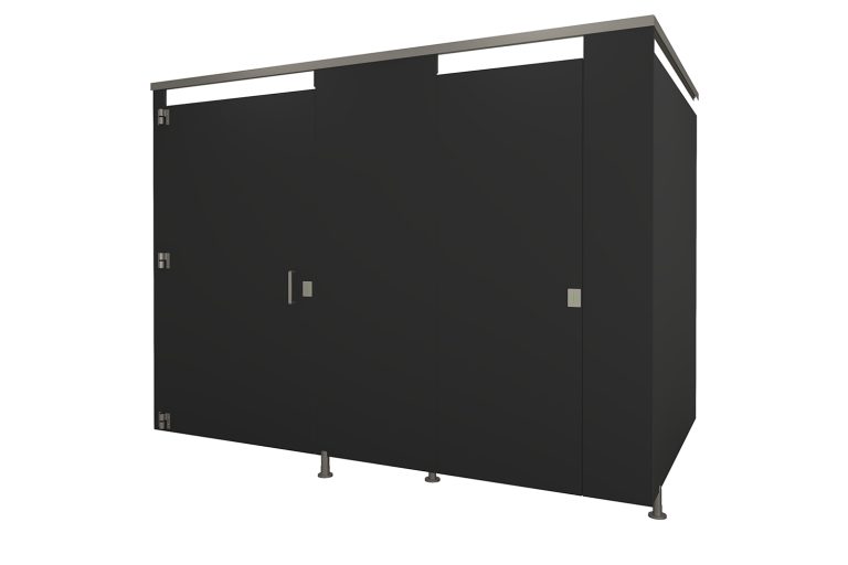 Phenolic Pedestal Mounted Black Toilet Partition