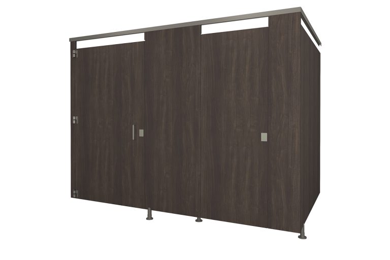 Phenolic Pedestal Mounted Florence Walnut Toilet Partition