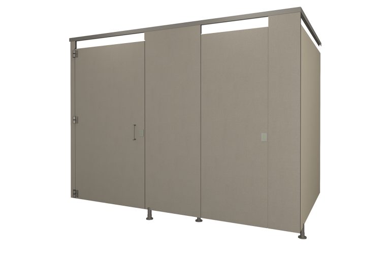 Phenolic Pedestal Mounted Pewter Mesh Toilet Partition